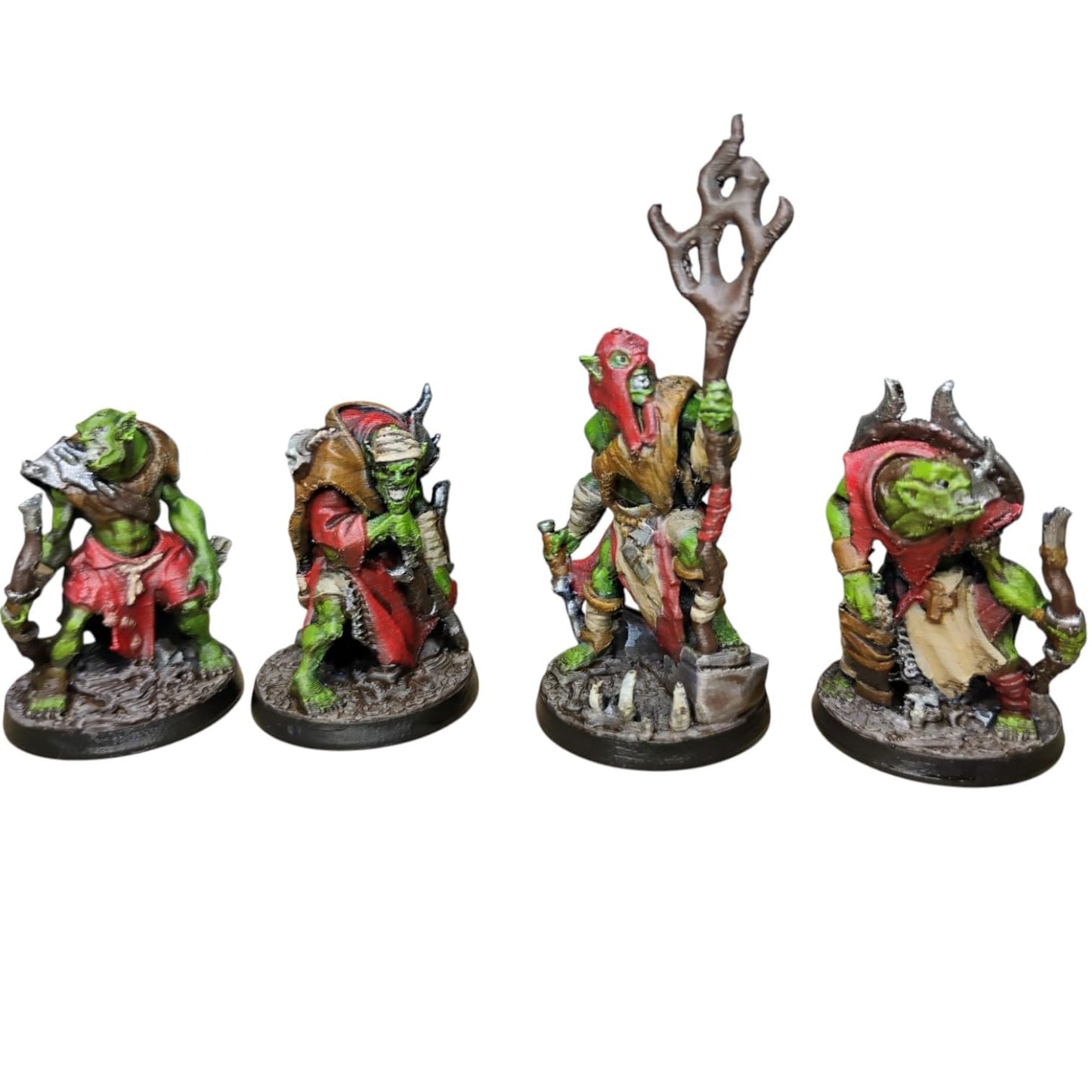 Goblin Archers & Mage Miniature Set for Fantasy RPGs, Tabletop Wargaming, and Painting – Detailed Resin Figures for Collectors – 3D Printed in Canada