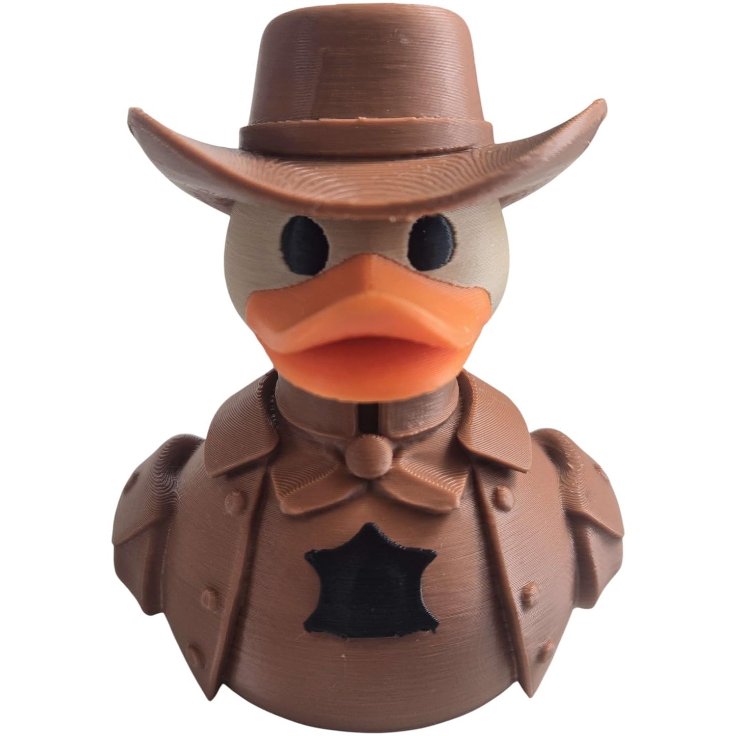 Western Sheriff Duck Figurine – Funny Cowboy Duck for Dashboard, Desk, and Ducking Jeeps – Wild West Collectible Décor Gift – PLA Eco-Friendly – 3D Printed in Canada