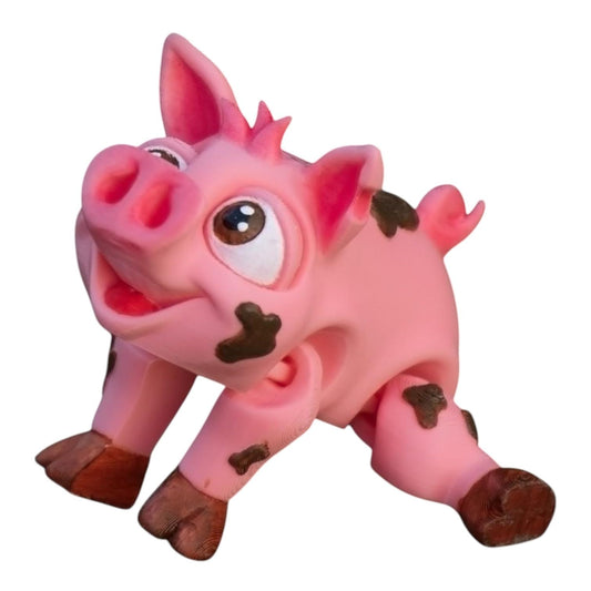 Articulated Flexy Piggy Figurine – Farm-Themed Desk Fidget for Teens & Adults – Stress Relief & Collectible – 3D Printed in Canada