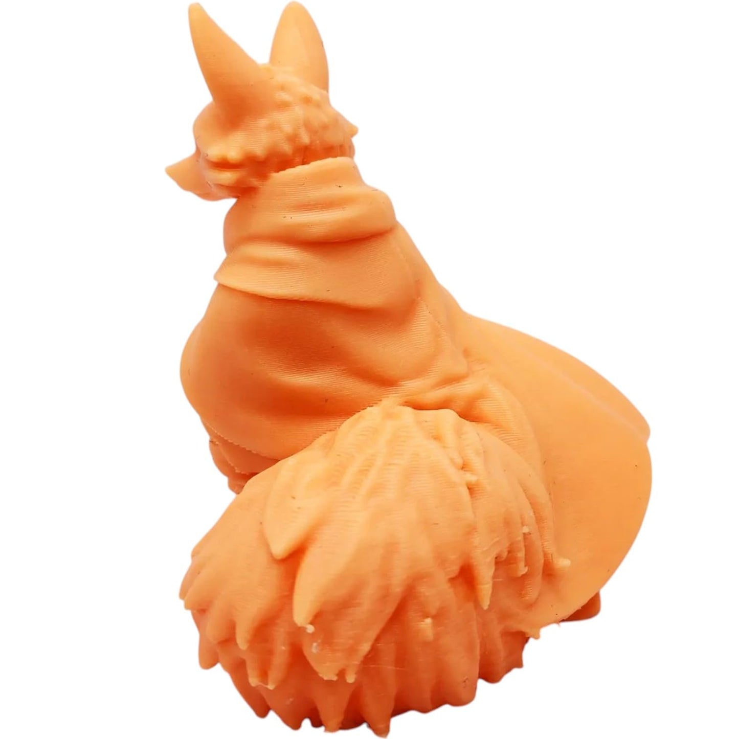 The Fearless Fox Figurine – Fox Hero Sitting on a Stone with Cape – Fantasy Miniature for Collecting, Display or Painting – 3D Printed in Canada