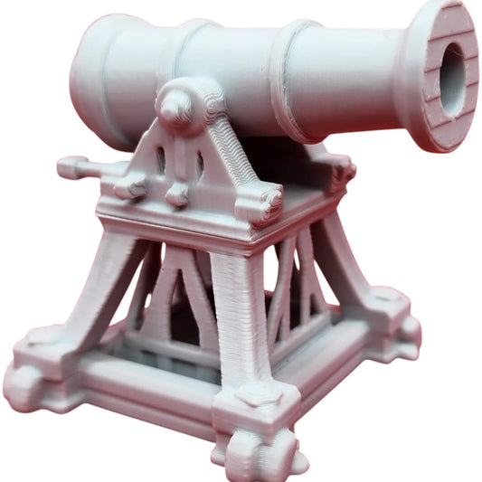 Cannon Turret Miniature – Multipart Rotating Base Assembly for Tabletop Dioramas, Fantasy Forts & Wargame Terrain – 3D Printed in Canada