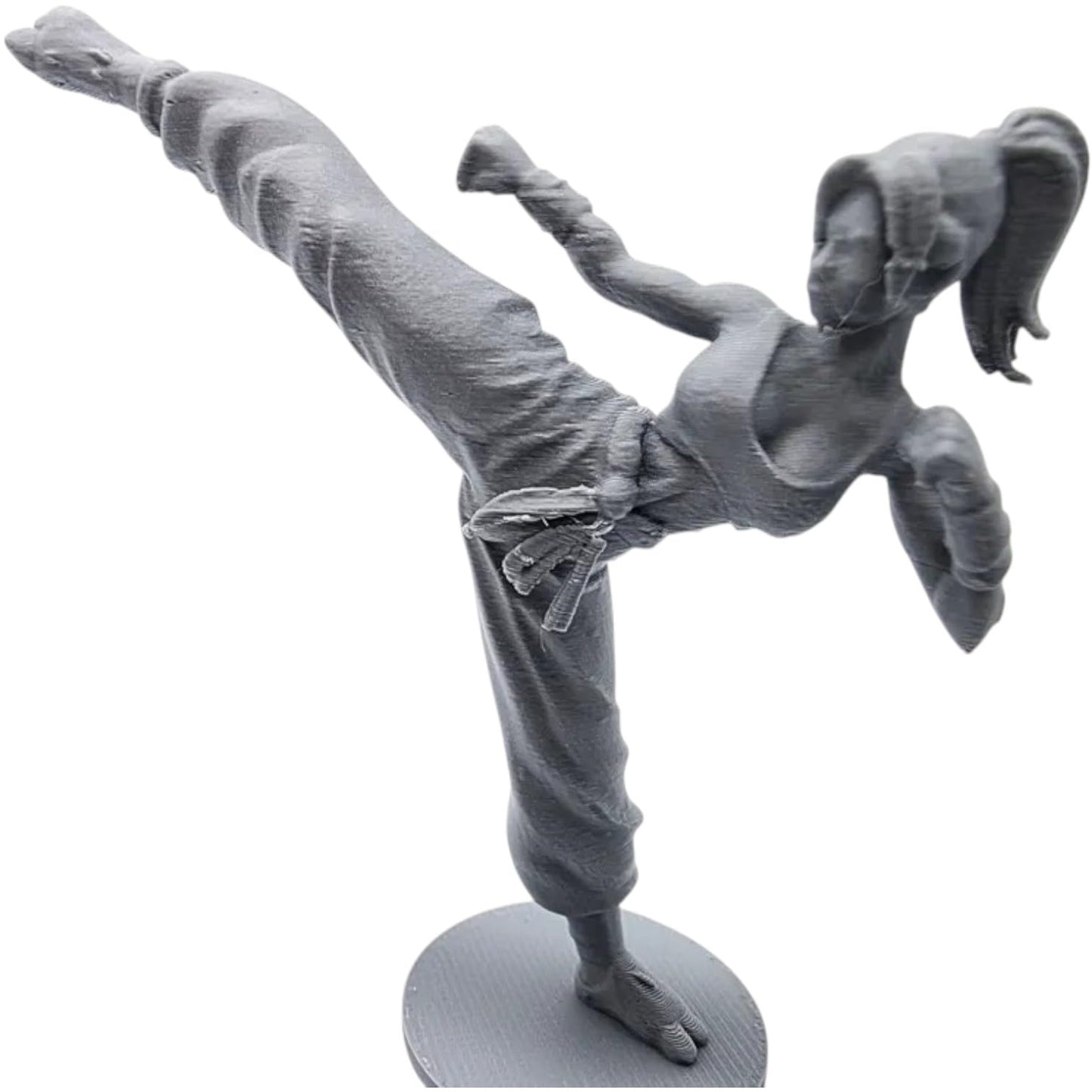 Female Kickboxer Figurine – Dynamic Martial Arts Sculpture for Collectors, Dioramas, and Desk Displays – 3D Printed in Canada