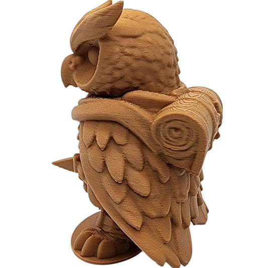 The Rogue Owl Figurine – Stealth Fantasy Owl with Cloak, Dagger & Light Armor – Owls & Dragons Collection – Paintable Display Miniature – 3D Printed in Canada