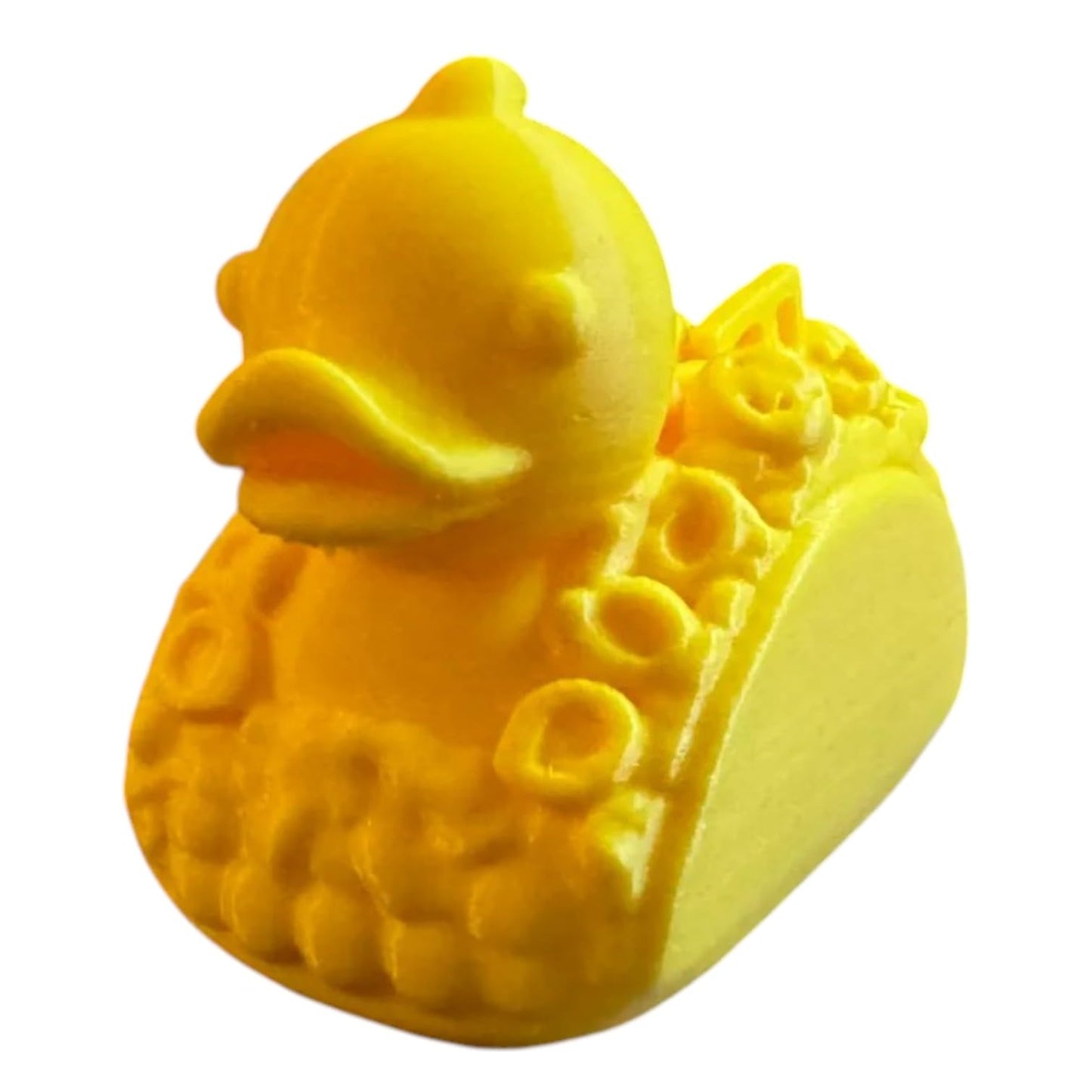 Loaded Taco Duck Figurine – Funny Novelty Collectible for Desk, Shelf, or Display – Rubber Duck-Inspired Sculpture with Taco Details – 3D Printed in Canada