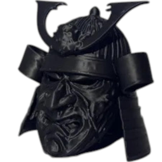 Ancient Samurai Warrior Helmet Toy Bust – Japanese Armor Style Figurine for Desk, Shelf or Display – 3D Printed in Canada