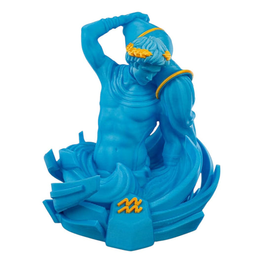 Aquarius Zodiac Figurine – Stylized Astrology Sculpture with Gold Accents, Ideal for Desk or Shelf Décor – 3D Printed in Canada