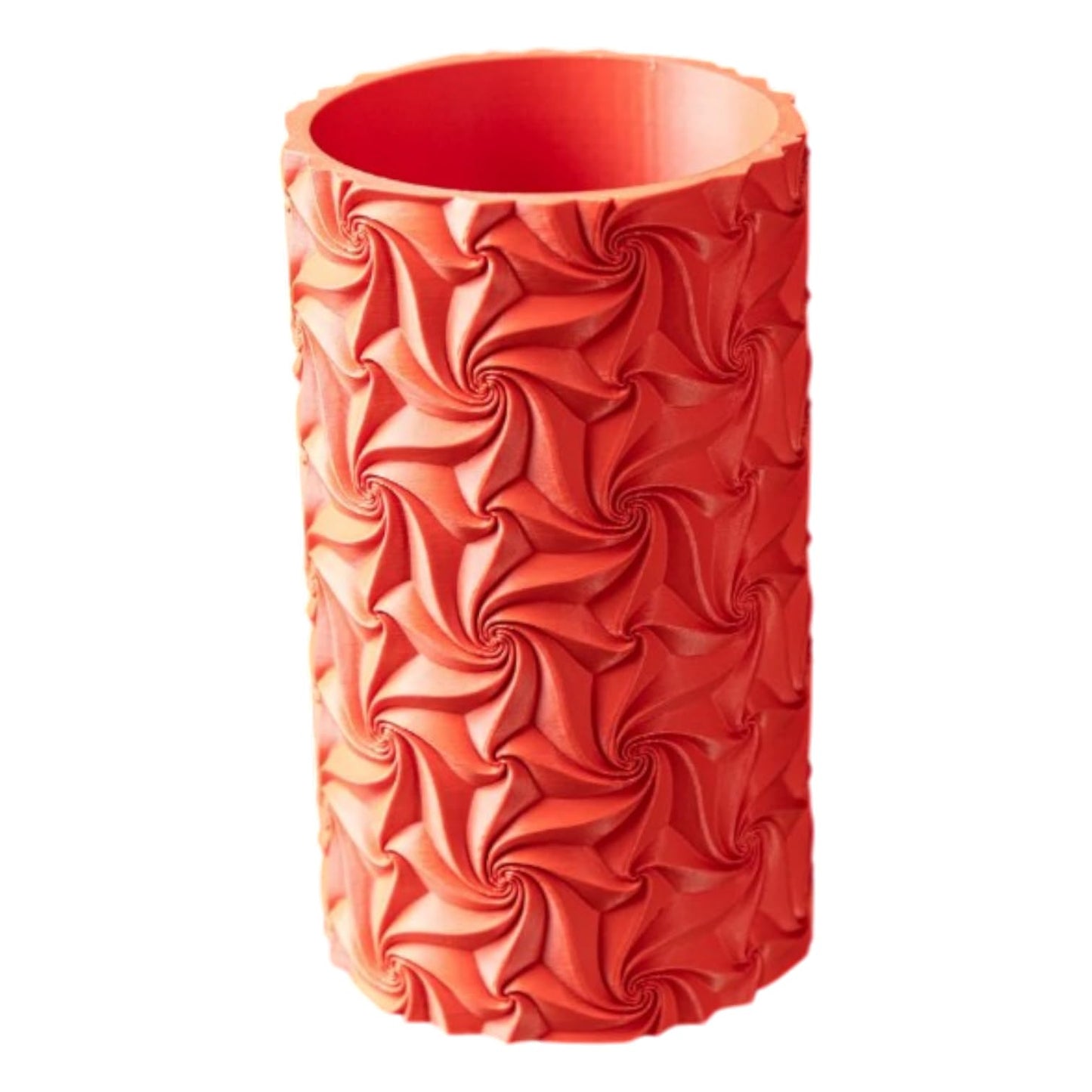 Swirl Flower Vase – Geometric Spiral Design for Faux Flowers, Dried Bouquets or Modern Decor Accents – Decorative Cylinder Vase for Home or Office – 3D Printed in Canada