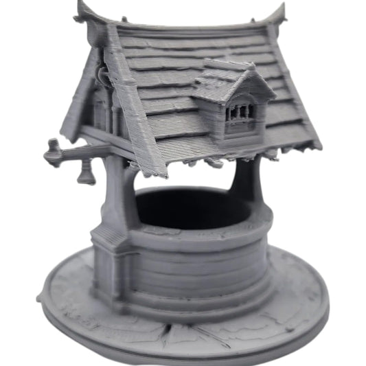 Haunted Well Miniature – Cursed Wishing Well Terrain with Gothic Roof for Tabletop RPG, Dioramas & Halloween Displays – 3D Printed in Canada