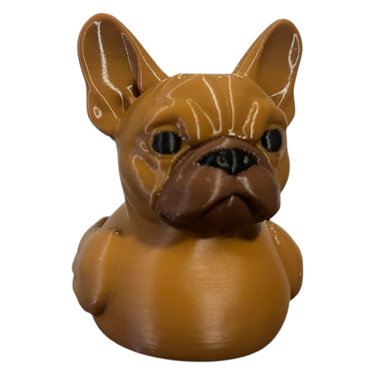 Adorable French Bulldog Duck Figurine – French Rubber Duck Hybrid for Dog Lovers & Cute Home Decor – 3D Printed in Canada