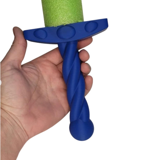 Twisted Rope Pool Noodle Sword Handle – Spiral Grip Foam Blade Hilt for LARP, Cosplay & Outdoor Foam Combat – 3D Printed in Canada