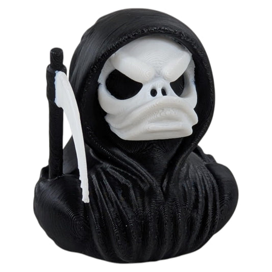 Grim Reaper Duck Figurine - Halloween Gothic Decor - Spooky Rubber Duck for Jeep Ducking - Horror Duck Collectible for Cruise Ship Hiding - Car Dashboard Accessory - Scary Duck - 3D Printed in Canada