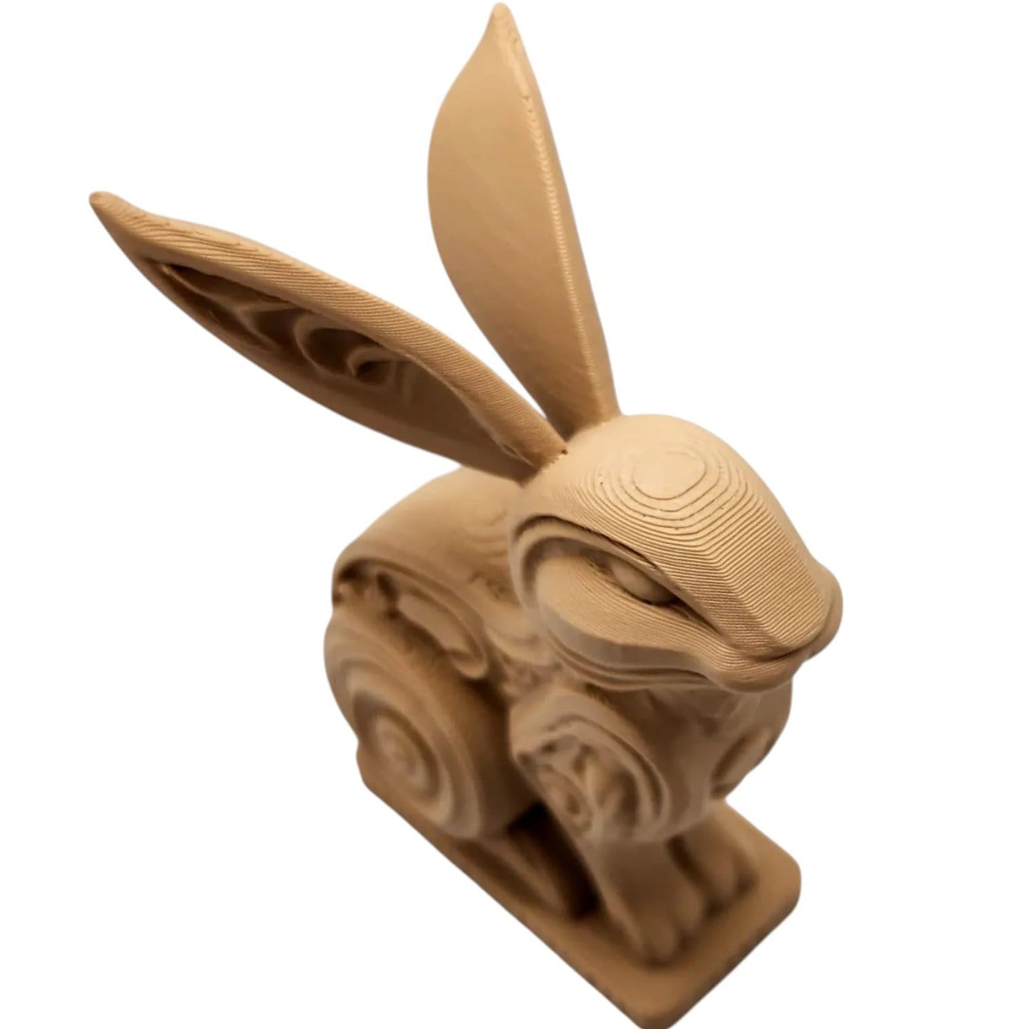 Wood Carved-Style Tribal Rabbit Figurine – Ornamental 3D Printed Bunny Sculpture for Shelf Decor, Symbolic Art & Collectors – 3D Printed in Canada
