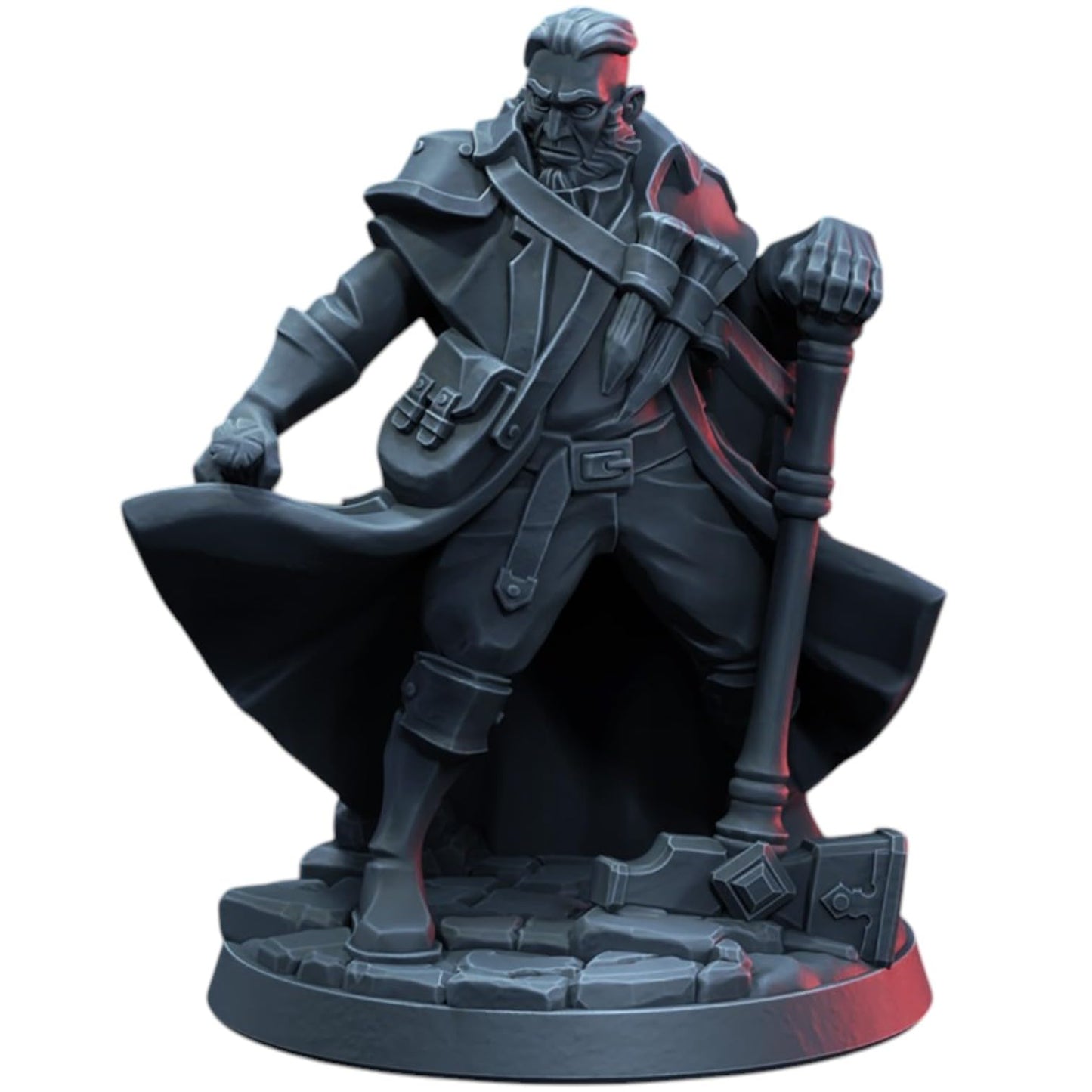 Vampire Hunter Male Fantasy Miniature Statue for Tabletop RPGs, Gothic Dioramas & Collector Displays – 3D Printed in Canada