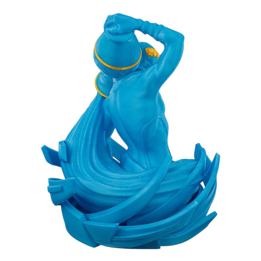 Aquarius Zodiac Figurine – Stylized Astrology Sculpture with Gold Accents, Ideal for Desk or Shelf Décor – 3D Printed in Canada