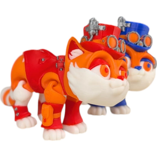 3DCENTRAL.CA Steampunk Cat Figurine – Movable Desk Toy for Stress Relief, Focus, Anxiety, ADHD – Collectible Sensory Tool for Teens and Adults – 3D Printed in Canada