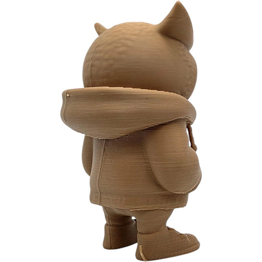 Stylized Hoodie Owl Figurine – Urban Streetwear Owl Character Sculpture for Shelf or Desk Décor – 3D Printed in Canada