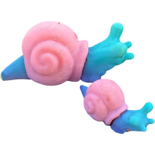 Tiny Snail Figurine – Cute Pastel Snail with Pink Shell – Adorable Garden-Inspired Collectible Desk Buddy – for Teens & Adults – 3D Printed in Canada