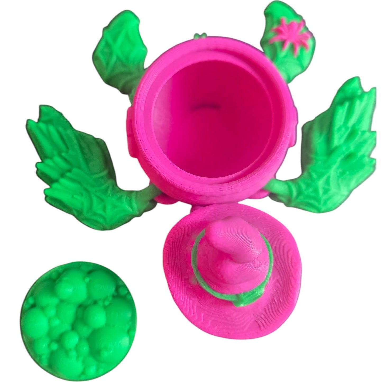 Witch Turtle Halloween Candy Holder – Articulated Witch Turtle Figurine with Cauldron Bowl – Cute Spooky Shelf Decor or Gift for Turtle Lovers – 3D Printed in Canada