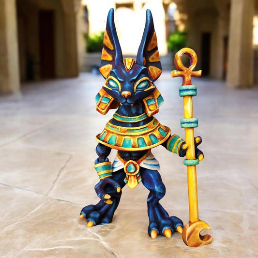 Articulated Anubis Figurine – Egyptian God of The Afterlife – Stress Relief Toy & Collectible for Teens & Adults – 3D Printed in Canada