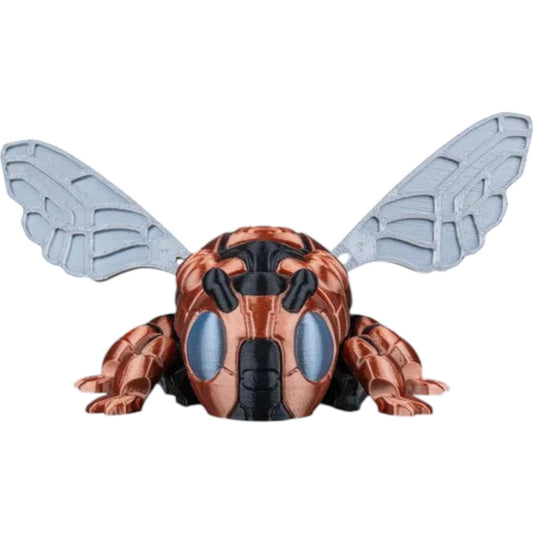 BMBL-B33 “PollenStriker” Mech Bee Figurine – Articulated Cyber Insect Fidget Collectible with Movable Legs & Wings – Desk Toy for Teens & Adults – 3D Printed in Canada