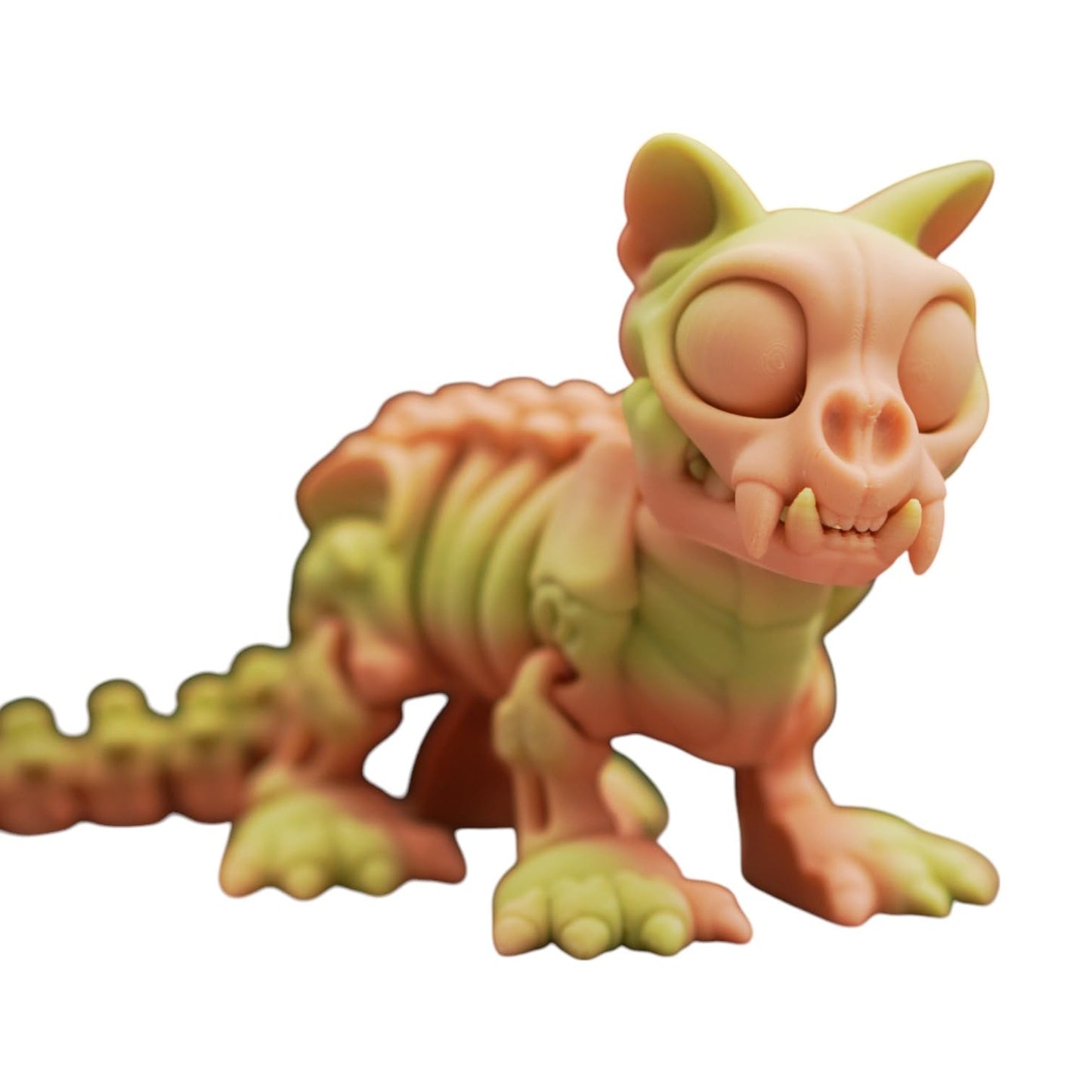 Skeleton Cat – Articulating Figurine – Eco-Friendly PLA – Collectible Desk Toy & Stress Relief Accessory for Teens & Adults – 3D Printed in Canada