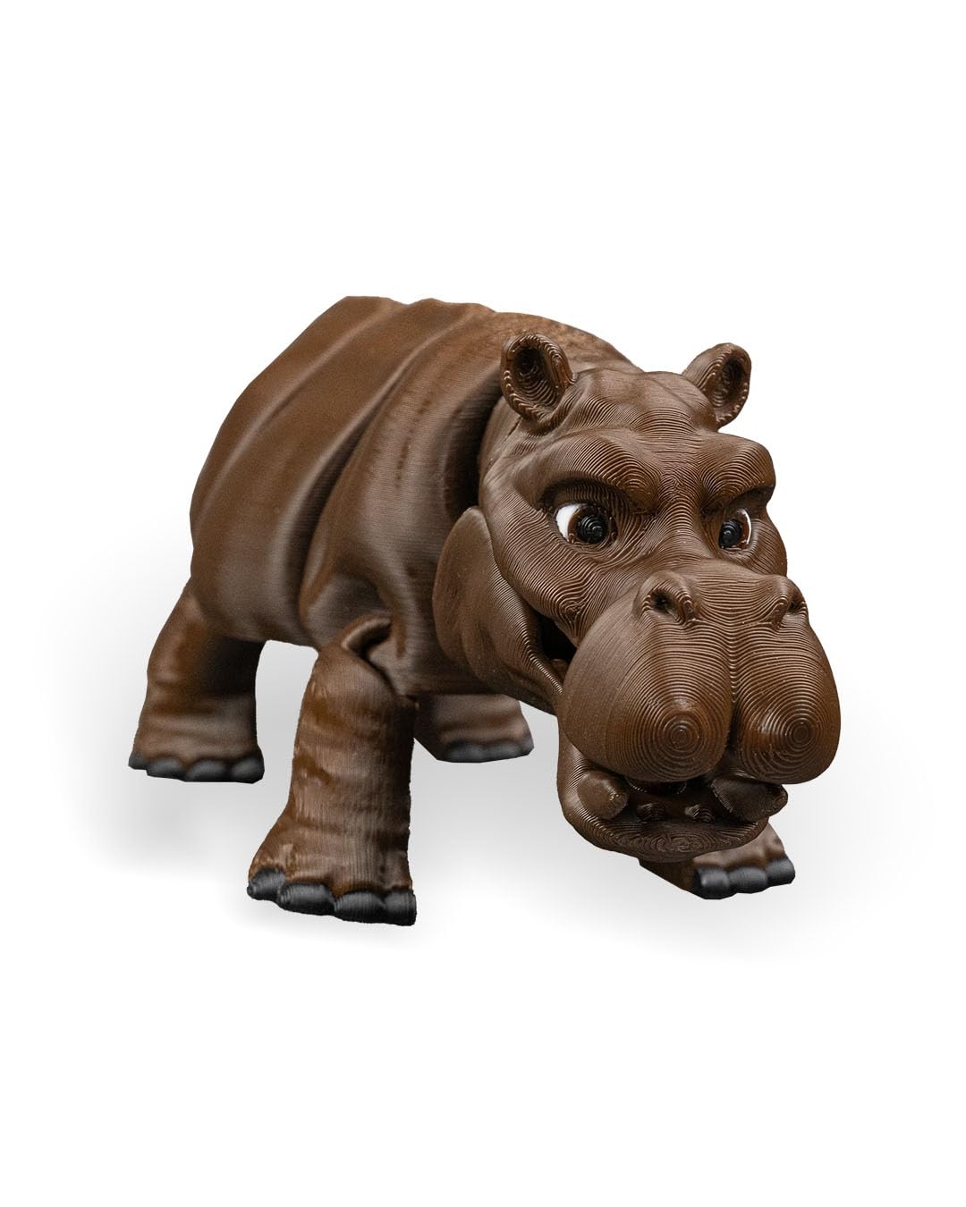 Articulated Hippopotamus Figurine – River Wildlife Desk Fidget for Teens & Adults – Stress Relief & Collectible – 3D Printed in Canada