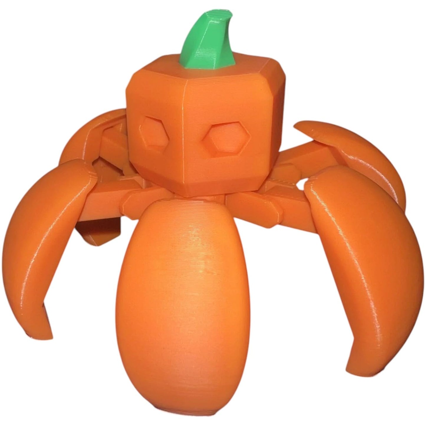 Transforming Pumpkin Mini-Mecha Model Kit by Kitcrafters – 14 Parts with Hidden Legs & Articulated Opening Shell – Halloween Fidget Bot – 3D Printed in Canada