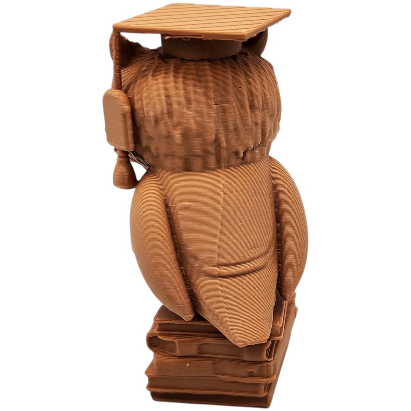 The Graduate Owl Figurine – Academic Owl Statue with Graduation Cap & Books – Whimsical Owl Miniature for Painting or Desk Display – 3D Printed in Canada