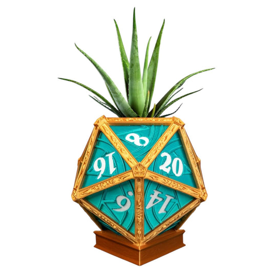 Arcane D20 Dice Planter – Magic-Themed Succulent Pot for Desk or Shelf – 3D Printed in Canada