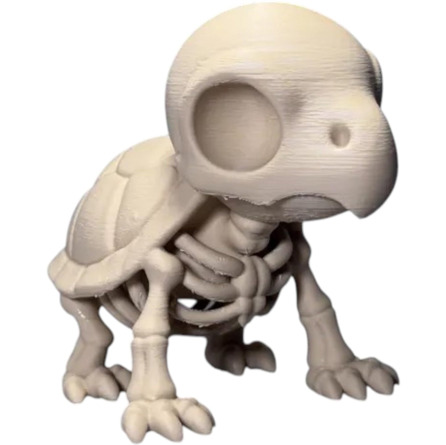 Chibi Skeleton Turtle Figurine – Cute Creepy Undead Reptile Collectible with Shell Detail for Display or Gothic Décor – 3D Printed in Canada