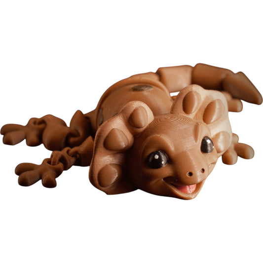 Articulated Baby Frilled Lizard Figurine – 3D Printed Fidget Reptile Model for Painting, Collecting & Desk Display – 3D Printed in Canada