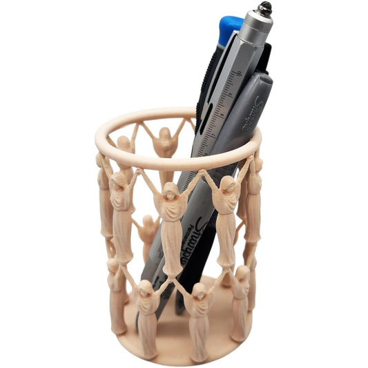 Goddess Pencil Cup – Wiccan Desk Organizer with Circle of Standing Figures for Pens, Brushes, and Tools – 3D Printed in Canada
