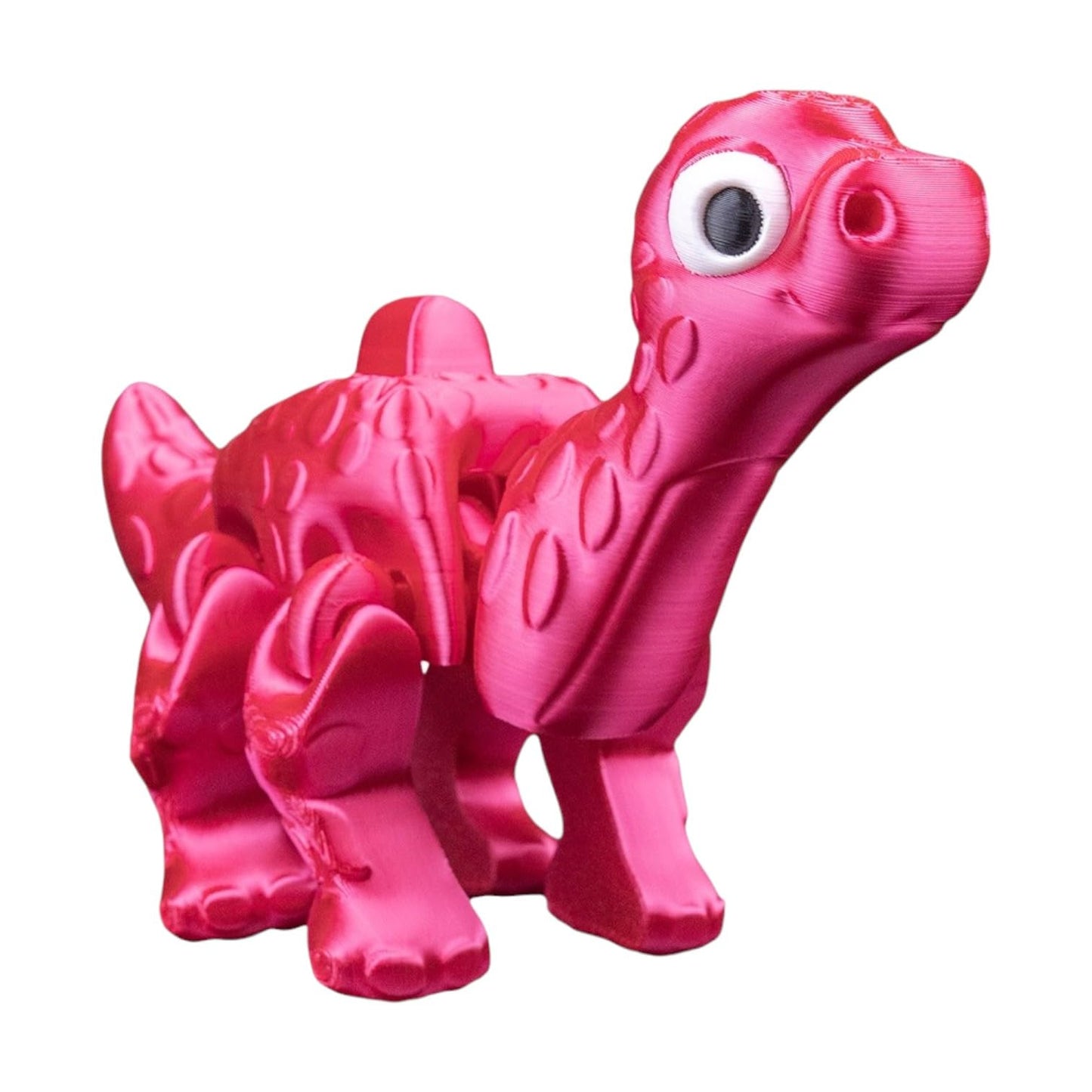 Apatosaurus Articulated Dinosaur Fidget – Flexible Pink Dino Figure for Stress Relief & Desk Display – 3D Printed in Canada