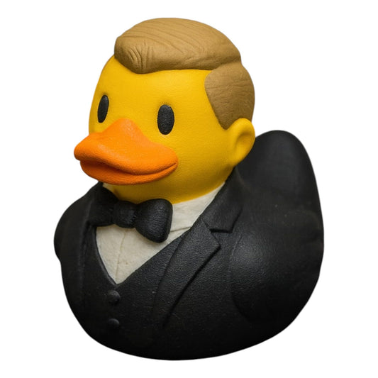 Wedding Groom Duck Figurine – Duck in Classic Tuxedo with Bow Tie & Slicked Hair – Funny Wedding Gift or Table Decor for Newlyweds – 3D Printed in Canada