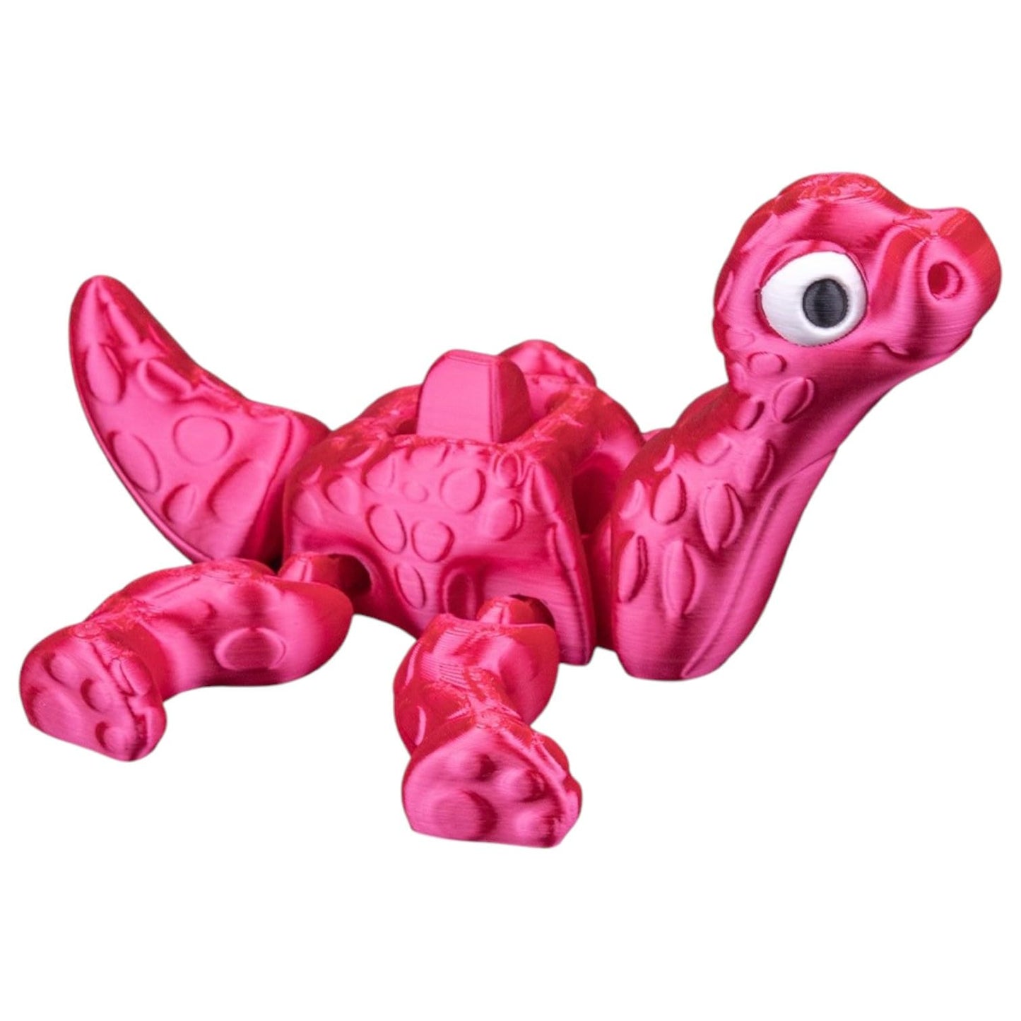Apatosaurus Articulated Dinosaur Fidget – Flexible Pink Dino Figure for Stress Relief & Desk Display – 3D Printed in Canada