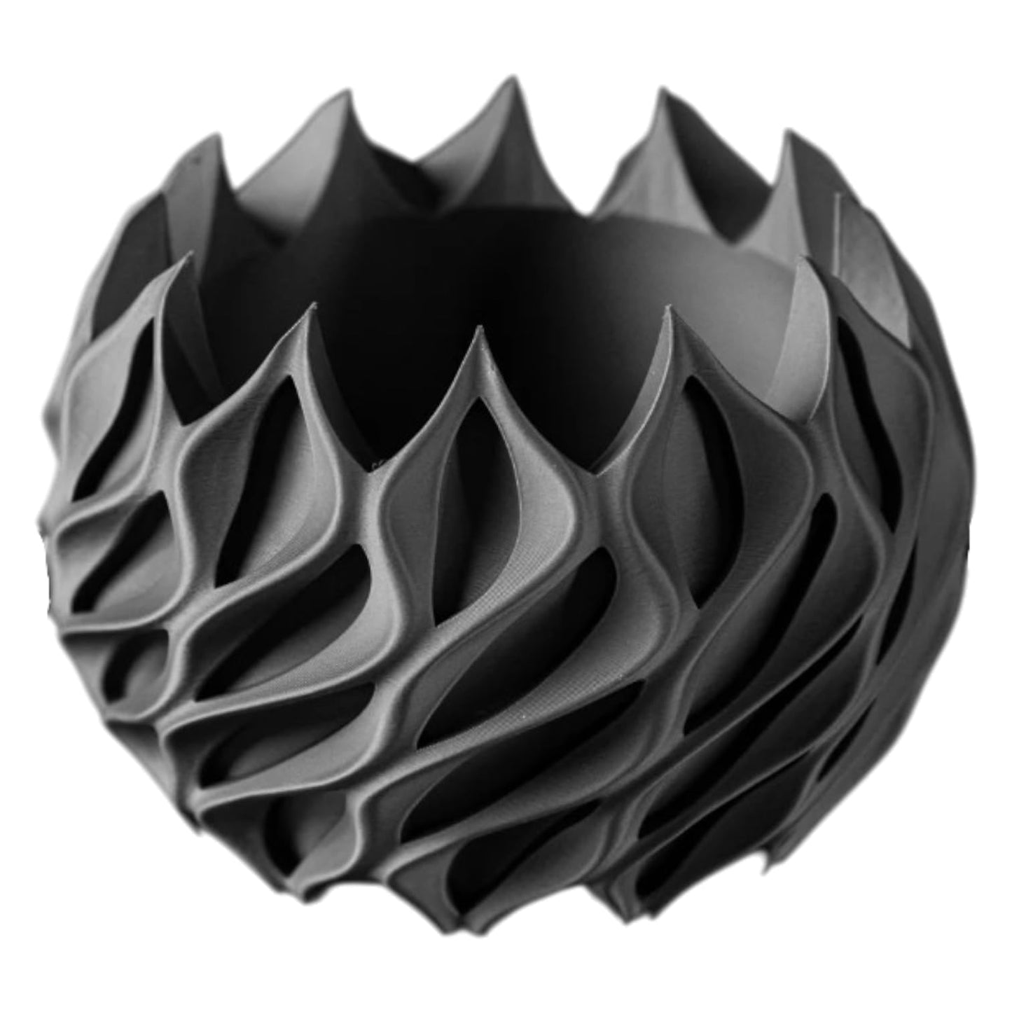Modern Twisted Planter Pot – Sculptural Decorative Vase for Succulents, Air Plants, or Faux Greenery – Geometric Home Accent for Office or Living Room – 3D Printed in Canada