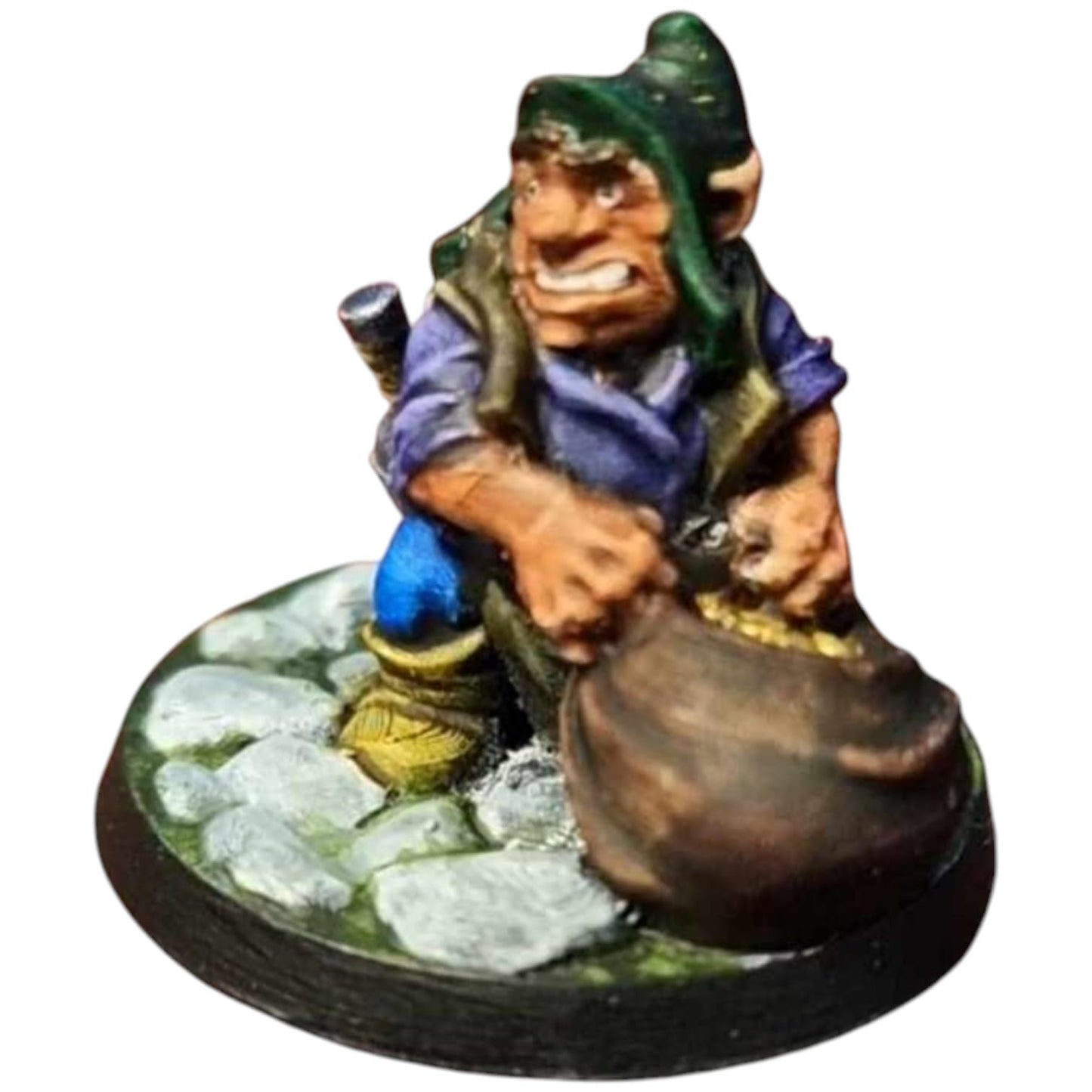 Gnome Male Miniature Figurine for Tabletop RPGs – Fantasy Thief Rogue Character for Painting & Collecting – 3D Printed in Canada
