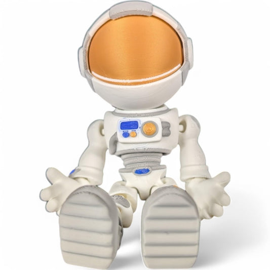 Articulated Astronaut Figurine – Poseable Desk Toy, Fidget Stress Relief Toy & Collectible for Teens & Adults – 3D Printed in Canada