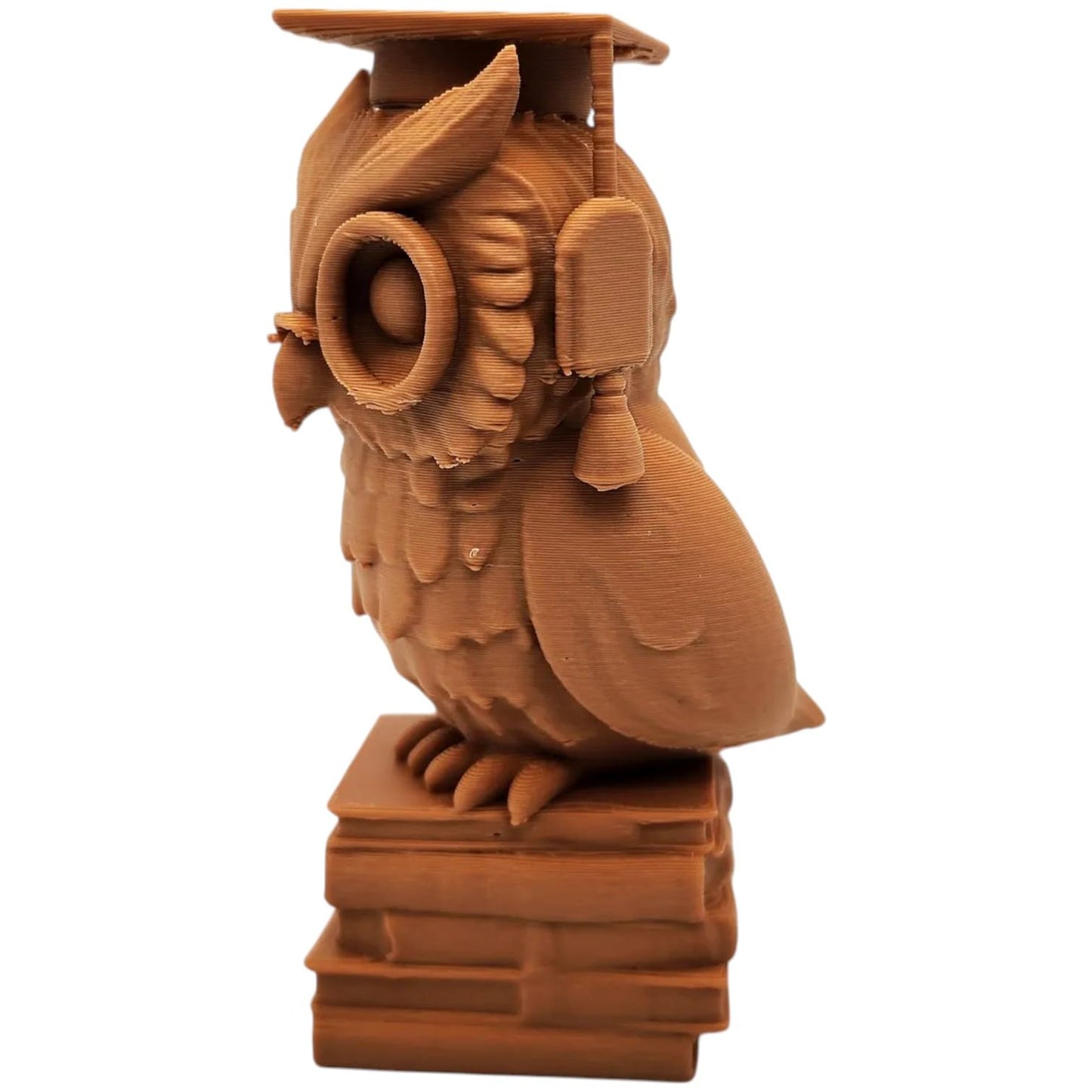 The Graduate Owl Figurine – Academic Owl Statue with Graduation Cap & Books – Whimsical Owl Miniature for Painting or Desk Display – 3D Printed in Canada