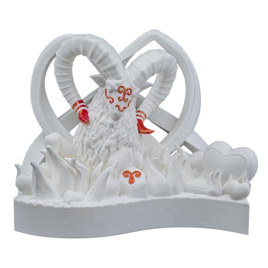 Aries Zodiac Ram Figurine with Heart Motif – Astrology Home Decor for Aries Lovers and Valentine’s Day Gift – 3D Printed in Canada