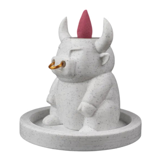 Bull Dozer Backflow Burner – Cute Bull Cone Incense Holder with Nose Ring for Aromatherapy, Desk Décor, and Relaxation – Playful Smoke Flow Design – 3D Printed in Canada