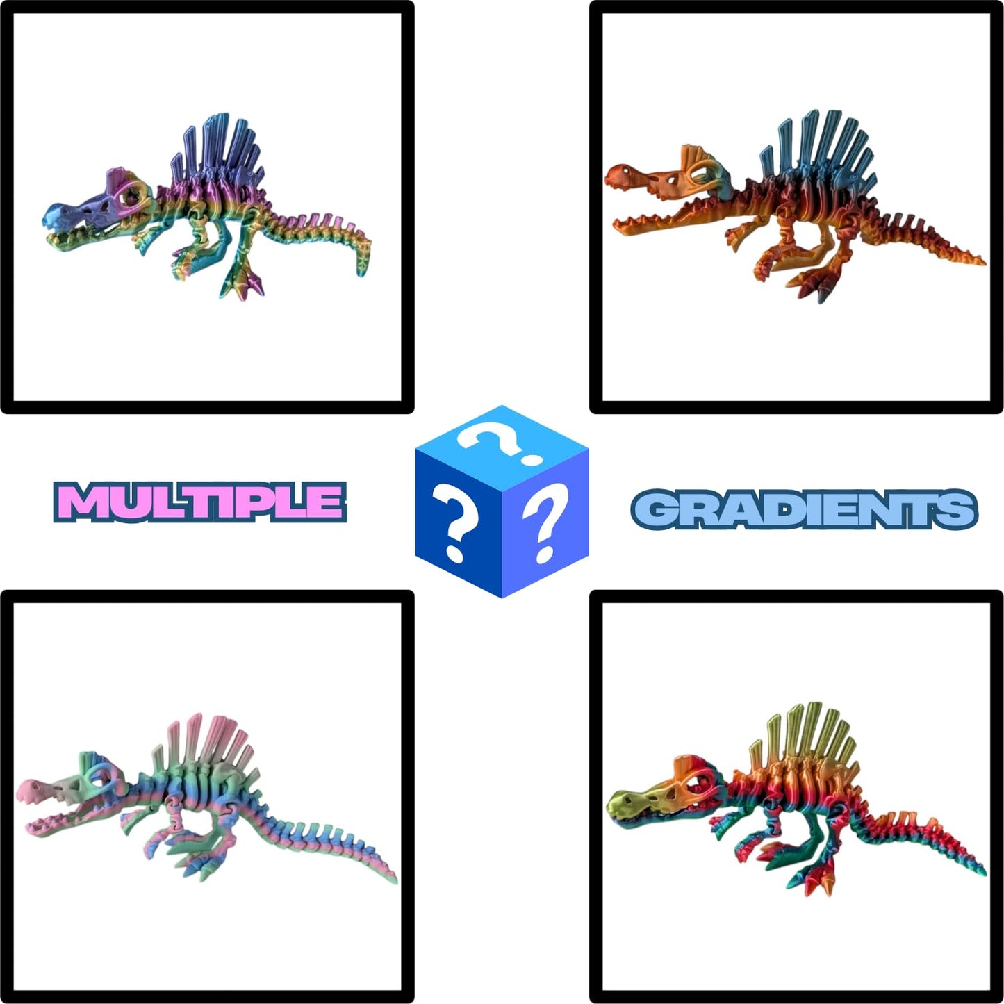 Skeleton Spinosaurus – Articulating Dinosaur Figurine for Teens and Adults – Prehistoric Collectible – 3D Printed in Canada