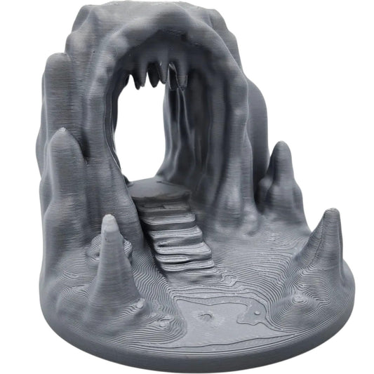 Cave Entrance Miniature with Steps – Fantasy Terrain Tunnel for Tabletop RPGs, Dioramas & Modular Terrain Builds – 3D Printed in Canada