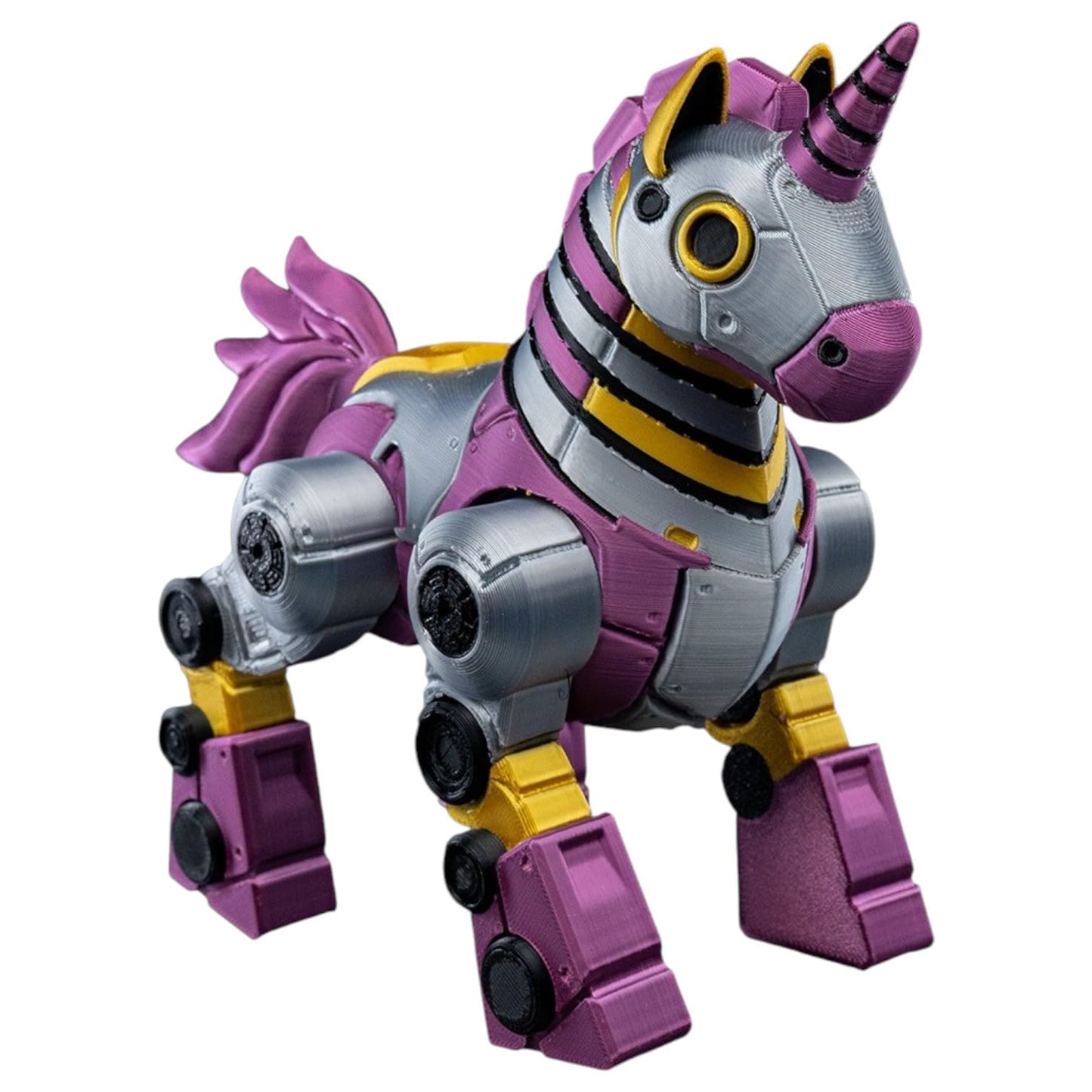 Unicornbot Mecha Figurine with Hidden Pilot – Fantasy Desk Fidget for Teens & Adults (15+) – Stress Relief & Collectible – 3D Printed in Canada