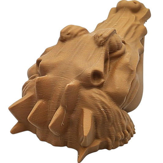 Wood Carved-Style Peeking Alligator Figurine – 3D Printed Reptile Sculpture for Desk Decor, Conversation Starters & Nature Collectors – 3D Printed in Canada