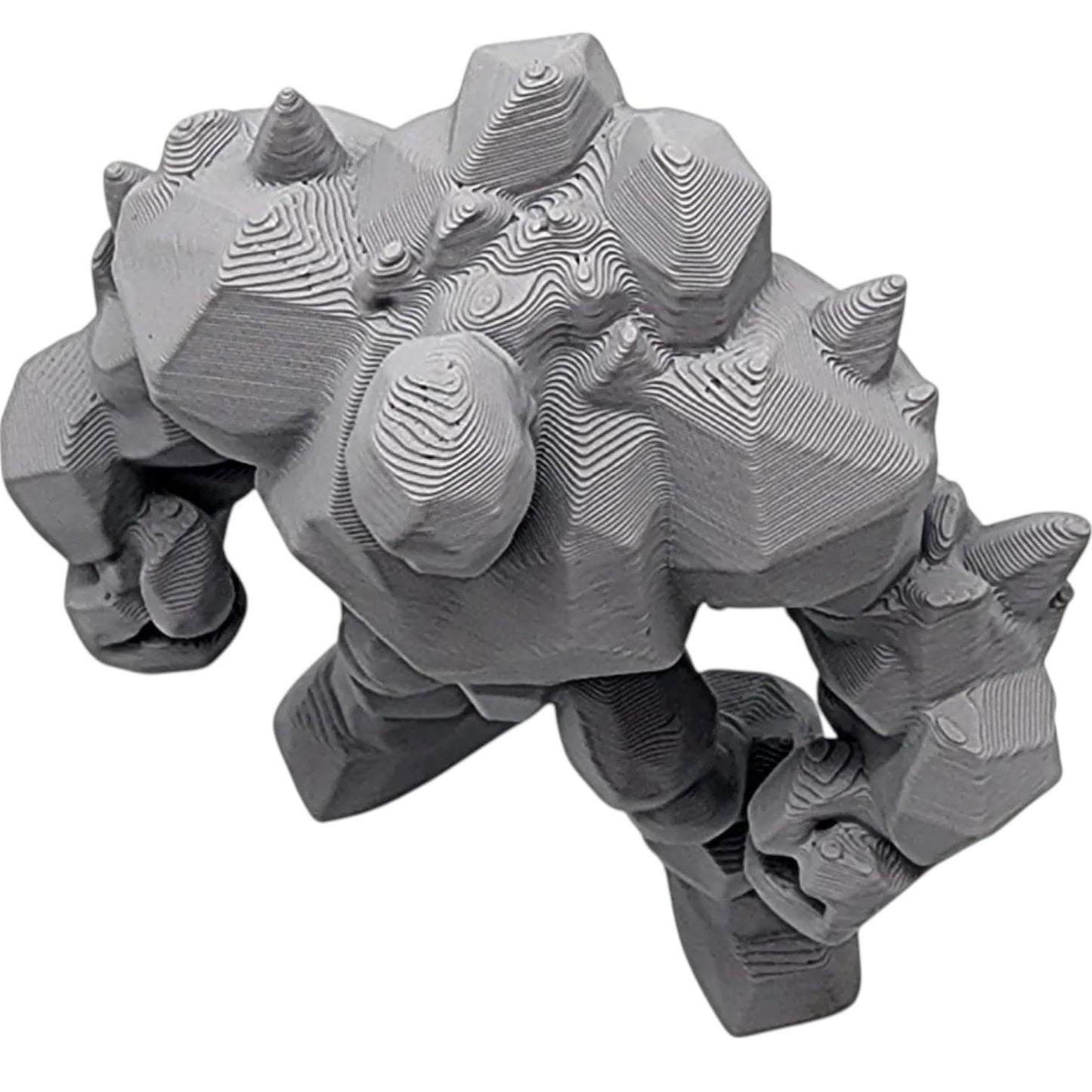 Greater Earth Elemental Figurine – Rock Golem Style Desktop Statue for Display, Collectibles, and Shelf Decor – 3D Printed in Canada