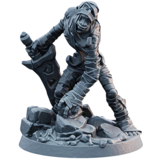 Undead Mummy Warrior Miniature for Tabletop RPGs, Painting & Wargaming – Highly Detailed Resin Fantasy Figure – 3D Printed in Canada