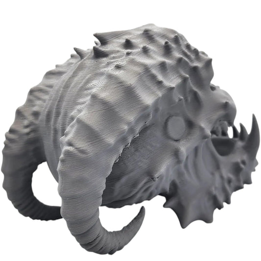 Devil’s Skull Miniature – Horned Demon Skull Terrain Piece or Display Prop for Fantasy RPGs, Dioramas & Gothic Decor – 3D Printed in Canada
