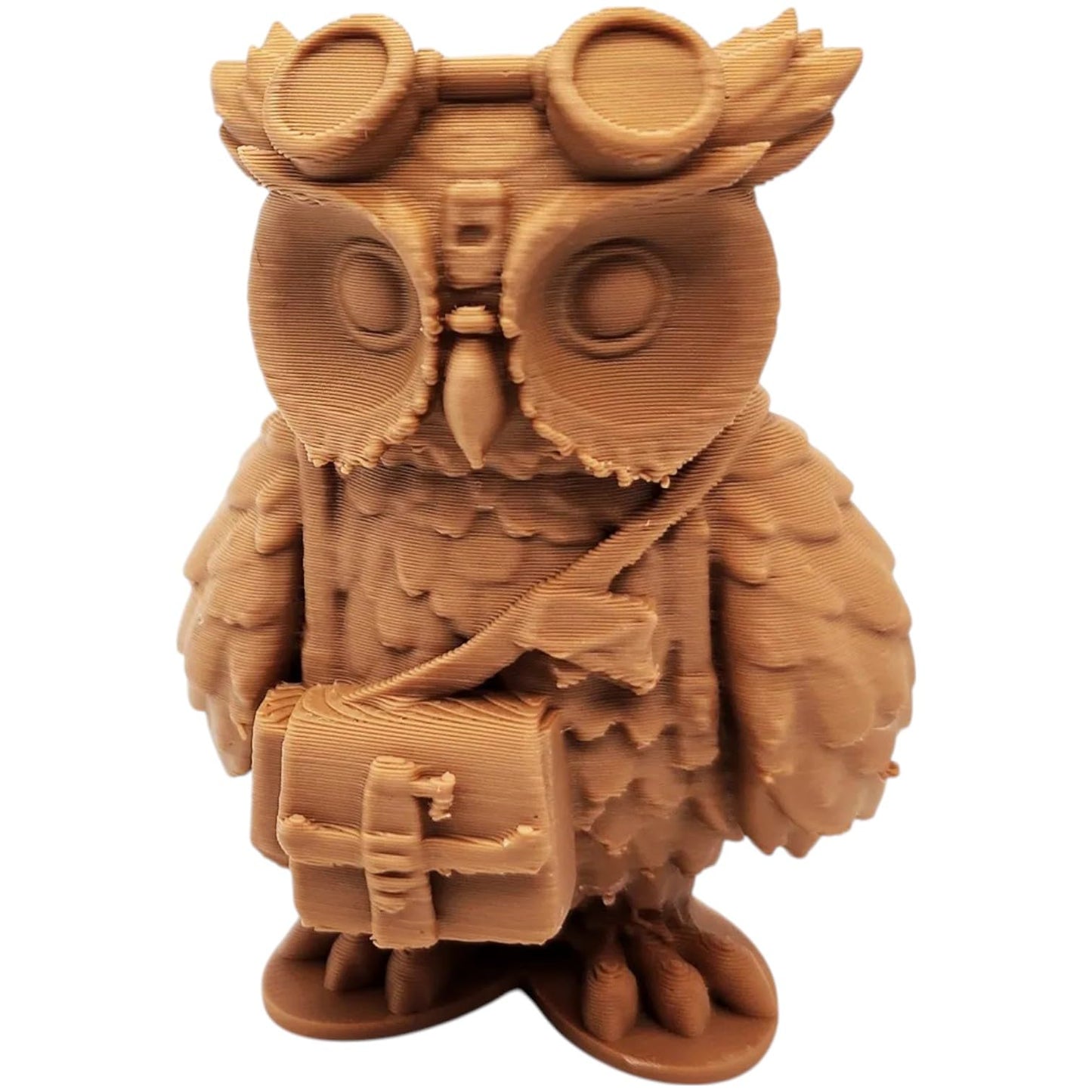 The Messenger Owl Figurine – Fantasy Owl Courier with Goggles & Satchel – Owls & Dragons Collection – Paintable Display Miniature – 3D Printed in Canada