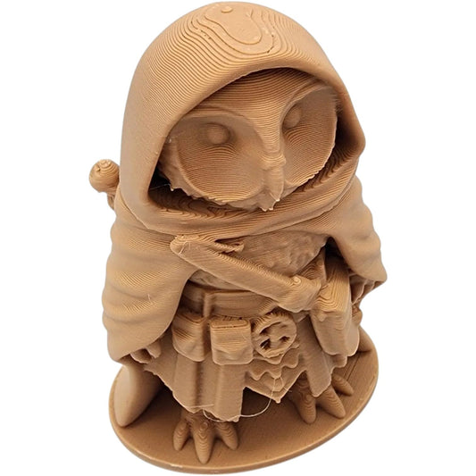 The Thief Owl Figurine – Cloaked Fantasy Owl Rogue with Dagger & Utility Belt – Owls & Dragons Collection – Paintable Miniature for Display or RPG – 3D Printed in Canada